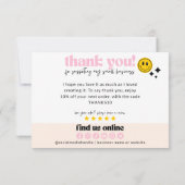 レトロGroovy 70のSmall Business Order Editable サンキューカード (裏面)