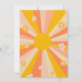 レトロGroovy 70をテーマにしたオレンジ色の黄色の婚約 招待状 (裏面)