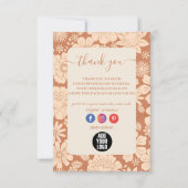 レトロGroovy 70をテーマにしたビジネス サンキューカード (正面)