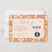 レトロGroovy 70をテーマにしたビジネス サンキューカード (正面)