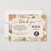 レトロGroovy 70をテーマにしたビジネス サンキューカード (正面)