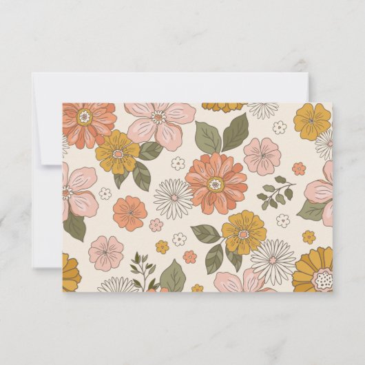 レトロGroovy 70をテーマにしたビジネス サンキューカード (裏面)