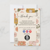 レトロGroovy 70をテーマにしたビジネス サンキューカード (正面)