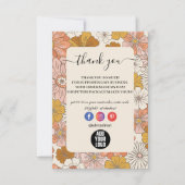 レトロGroovy 70をテーマにしたビジネス サンキューカード (正面)