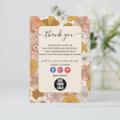 レトロGroovy 70をテーマにしたビジネス サンキューカード (スタンド正面)