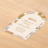 レトロGroovy 70をテーマにしたブライダル招待状 アクリル招待状 (レイダウン)