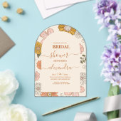 レトロGroovy 70をテーマにしたブライダル招待状 アクリル招待状 (インサイチュ (ウェディング))