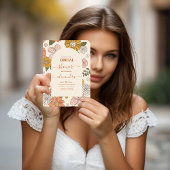 レトロGroovy 70をテーマにしたブライダル招待状 招待状