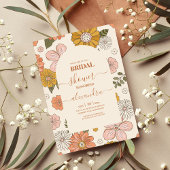 レトロGroovy 70をテーマにしたブライダル招待状 招待状