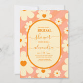 レトロGroovy 70をテーマにしたブライダル招待状 招待状 (正面)