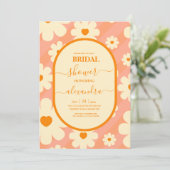 レトロGroovy 70をテーマにしたブライダル招待状 招待状 (スタンド正面)