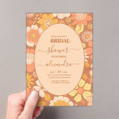 レトロGroovy 70をテーマにしたブライダル アクリル招待状 (インサイチュ (ポータブル))