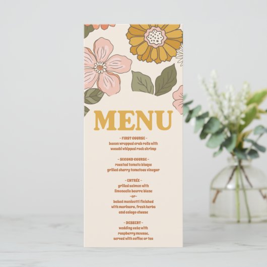 レトロGroovy 70をテーマにしたブライダル メニュー (スタンド正面)