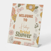 レトロGroovy 70をテーマにしたブライダル 台座サイン (正面)