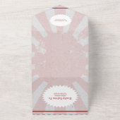 レトロGroovy 70をテーマにしたミュートされたトーン結婚の全て オールインワン招待状 (外側)