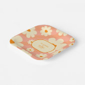 レトロGroovy 70をテーマにしたミュートされたトーン結婚の紙 ペーパープレート (傾斜あり)