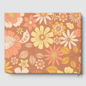 レトロGroovy 70をテーマにしたミュートされたトーン結婚の ゲストブック (裏面)