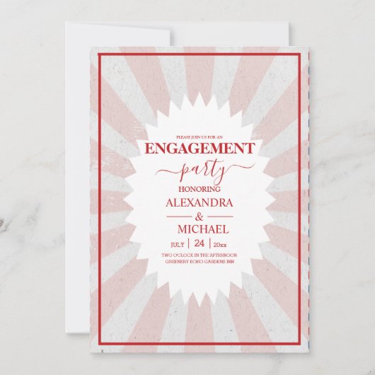 レトロGroovy 70をテーマにしたミュートされたトーン結婚のInvi 招待状 (正面)