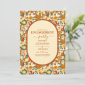 レトロGroovy 70をテーマにしたミュートされたトーン結婚のInvite 招待状 (スタンド正面)