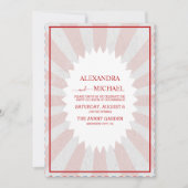 レトロGroovy 70をテーマにしたミュートされたトーン結婚のInvite 招待状 (正面)