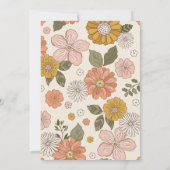 レトロGroovy 70をテーマにしたミュートされたトーン1st誕生日 招待状 (裏面)