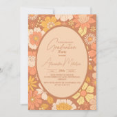 レトロGroovy 70をテーマにした卒業 招待状 (正面)