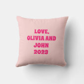 レトロGroovy 70をテーマにした愛あなたママピンク クッション (裏面)