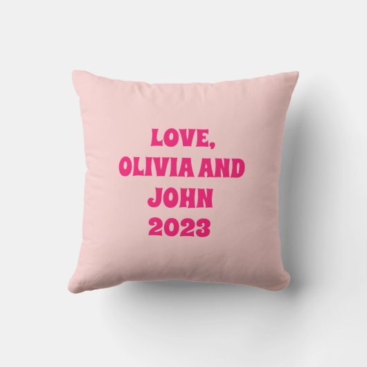 レトロGroovy 70をテーマにした愛あなたママピンク クッション (裏面)