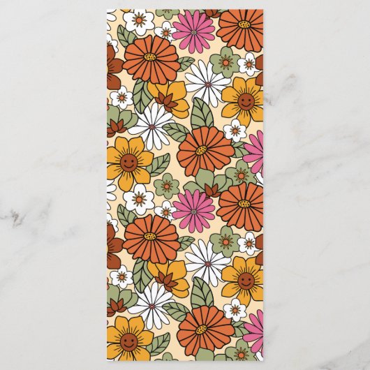 レトロGroovy 70年代デイジーフローラヒッピー結婚ズ メニュー (裏面)