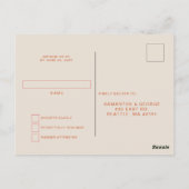 レトロGroovy 70sかわいいアイボリーオレンジディスコRSVP ポストカード (裏面)