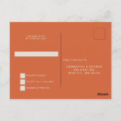 レトロGroovy 70sかわいいアイボリーオレンジディスコRSVP ポストカード (裏面)