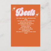 レトロGroovy 70sかわいいアイボリーオレンジピンク結婚ズ エンクロージャーカード (正面)