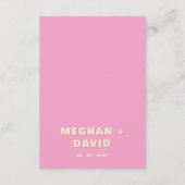 レトロGroovy 70sかわいいアイボリーオレンジピンク結婚ズ エンクロージャーカード (裏面)