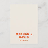 レトロGroovy 70sかわいいアイボリーオレンジピンク結婚ズ エンクロージャーカード (裏面)