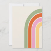 レトロGroovy 70sかわいいアイボリーオレンジピンク結婚ズ 招待状 (裏面)