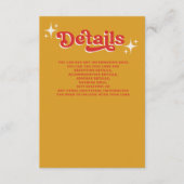 レトロGroovy 70sかわいいアイボリーオレンジ結婚レッド エンクロージャーカード (正面)