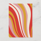 レトロGroovy 70sかわいいアイボリーオレンジ結婚レッド エンクロージャーカード (裏面)