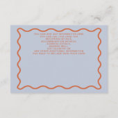 レトロGroovy 70sかわいいブルーオレンジディスコ結婚ズ エンクロージャーカード (裏面)