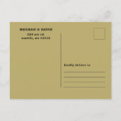 レトロGroovy 70sかわいい緑の日付を保存 案内ポストカード (裏面)