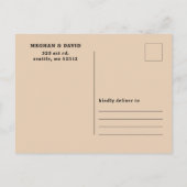 レトロGroovy 70sかわいい緑の日付を保存 案内ポストカード (裏面)