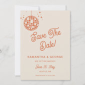 レトロGroovy 70sアイボリーオレンジDisco写真 セーブザデート (正面)