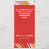 レトロGroovy 70sアイボリーレッド結婚ズ メニュー (裏面)