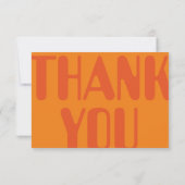 レトロGroovy 70sオレンジはっきりした結婚ズ サンキューカード (裏面)