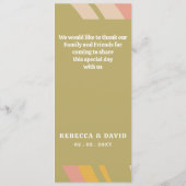 レトロGroovy 70sグリーンピンク結婚ズ メニュー (裏面)