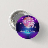レトロGroovy 70sディスコボール誕生日パーティー 缶バッジ (正面&裏面)