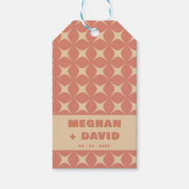 レトロGroovy 70sパターンボホテラコッタ結婚ズ ギフトタグ