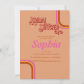 レトロgroovy 70Sヒッピーブライダルシャワー 招待状 (正面)