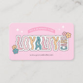 レトロGroovy 70sピンクエステティック爪、 ネイルサロンロゴ ロイヤリティカード (正面)