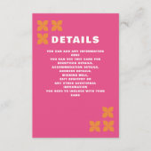 レトロGroovy 70sピンクオレンジ結婚ズ エンクロージャーカード (正面)