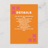 レトロGroovy 70sピンクオレンジ結婚ズ エンクロージャーカード (正面)